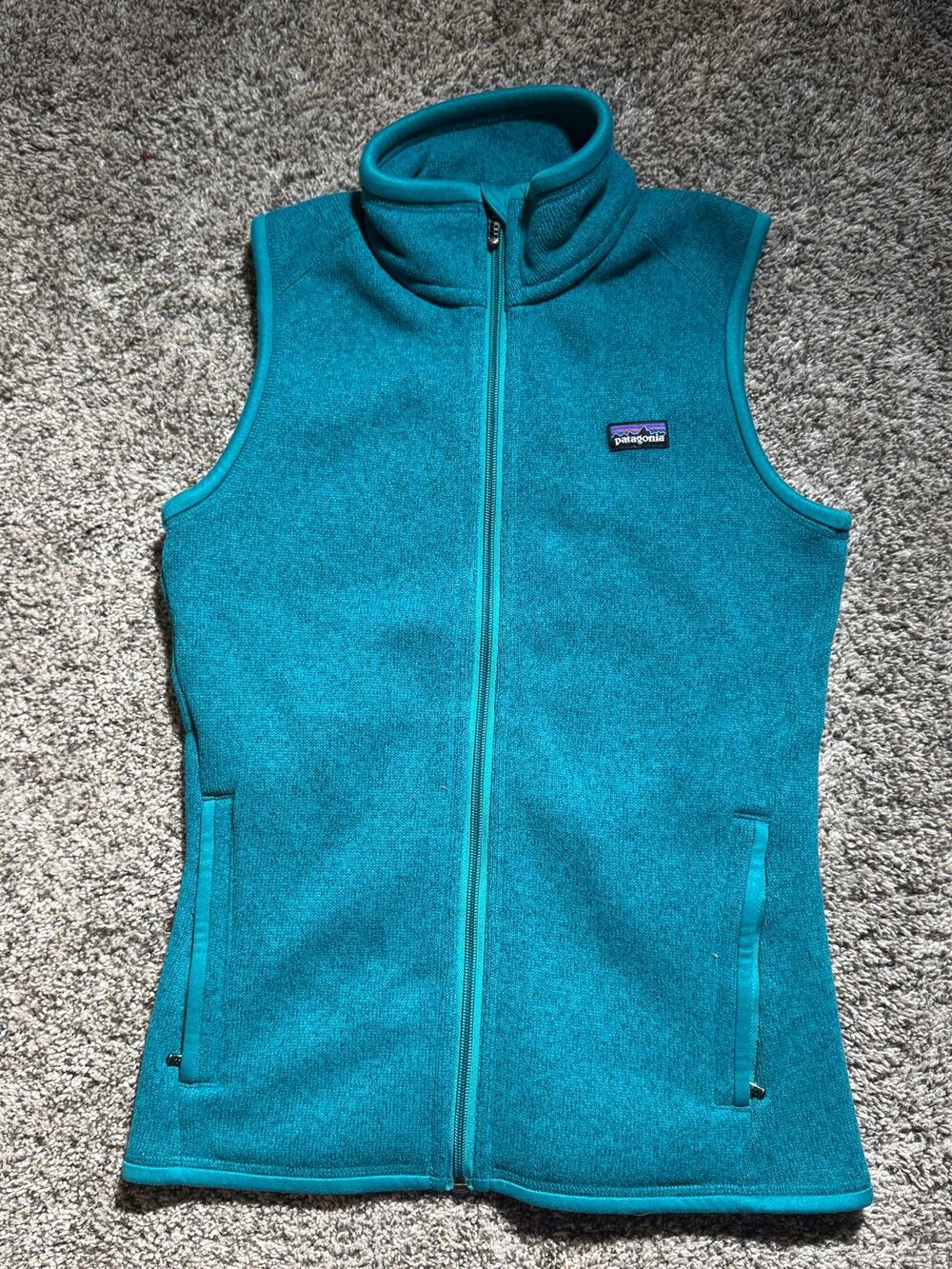 Patagonia Women's Sweater Full Zip Fleece Vest Teal Blue